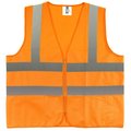 Tr Industrial Orange Knitted Safety Vest, Size Small, 2Pocket W Zipper TR88033